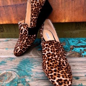 Women's Alex Marie, Cowhide Leather, Leopard Wedge Shoes 9M